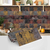 Colorful Wood Grain Stickers Self-Adhesive Waterproof Wall Tiles for Kitchen Bathroom Staircase Home Decoration